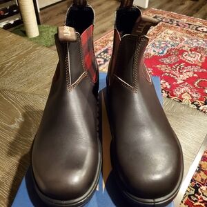 Blundstone Brown Red-Black Tartan LL Bean Edition Chelsea Boots-Mens US Size 9